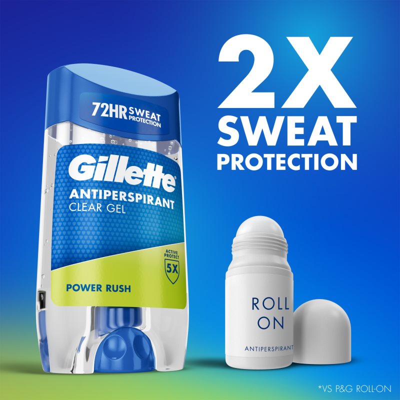Gillette Power Rush gélový antiperspirant pre mužov 70 ml