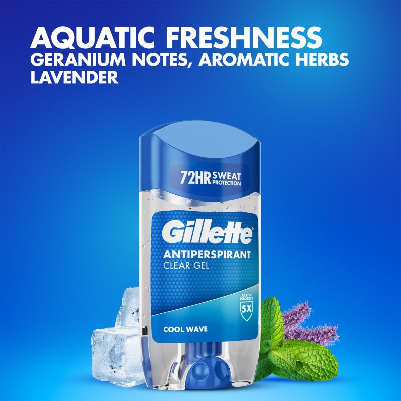 Gillette Cool Wave gélový antiperspirant pre mužov 70 ml