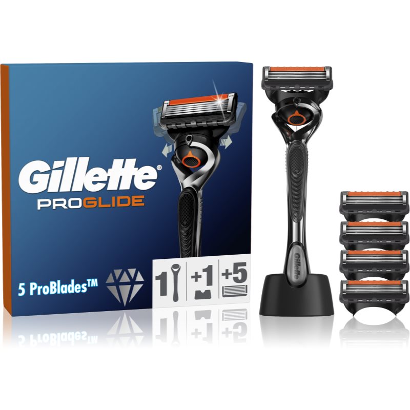 Gillette ProGlide holicí strojek se stojánkem + náhradní břity 5 ks