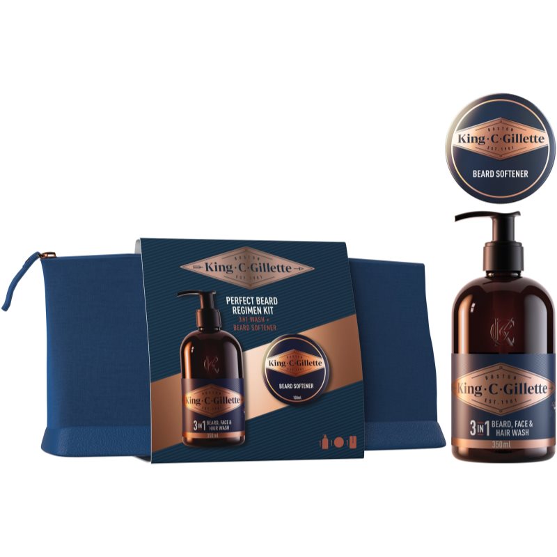 Gillette King C. Perfect Beard Regimen Kit dárková sada (pro muže)