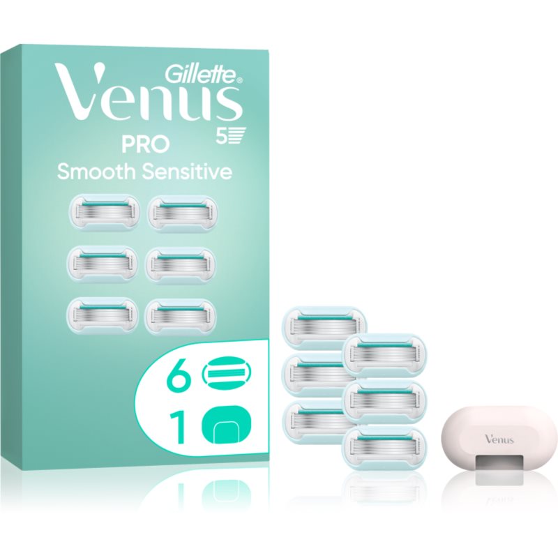 Gillette Venus PRO Smooth Sensitive náhradní břity + ochranný kryt 6 ks