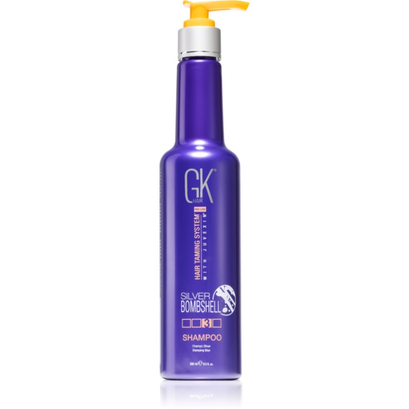 E-shop GK Hair Silver Bombshell šampon pro blond vlasy neutralizující mosazné podtóny 280 ml