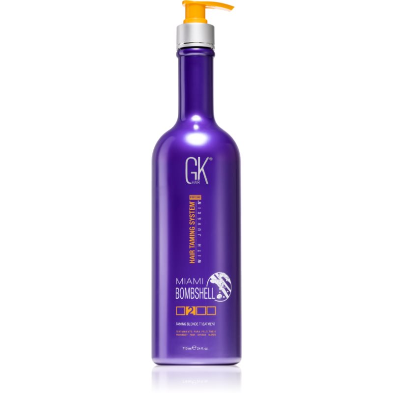 GK Hair Miami Bombshell drėkinamoji ir glotninamoji kaukė balintiems arba šviesintiems plaukams 710 ml