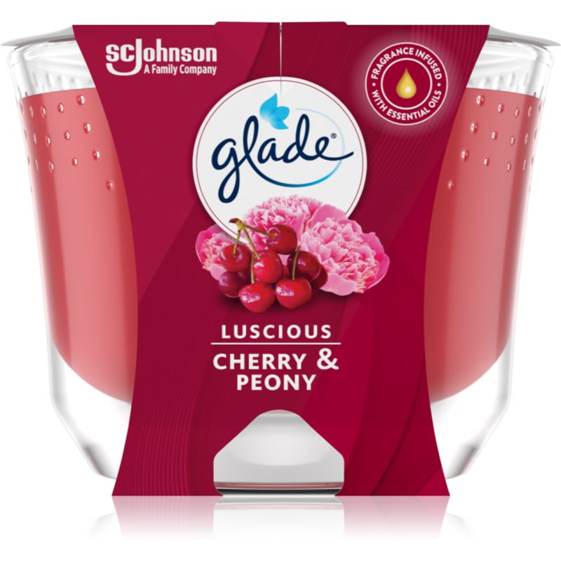 GLADE Luscious Cherry & Peony Scented Candle 224 G