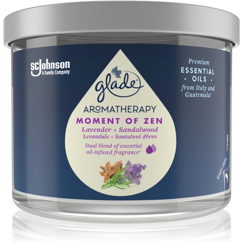 GLADE Aromatherapy Moment Of Zen Scented Candle Lavender + Sandalwood 260 G