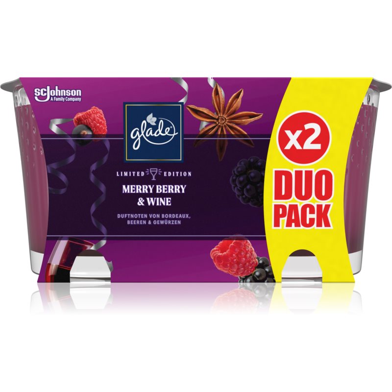 GLADE Merry Berry & Wine mirisna svijeća duo 2x129 g