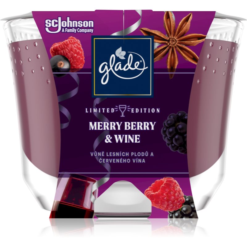 GLADE Merry Berry & Wine ароматна свещ 224 гр.