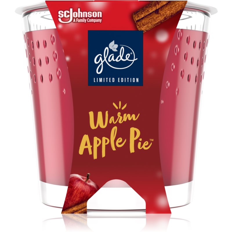 GLADE Warm Apple Pie Scented Candle With Aroma Apple, Cinnamon, Baked Crisp 129 G