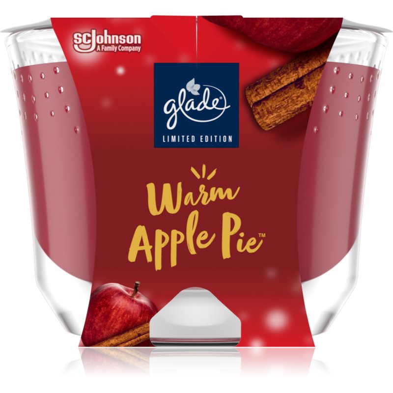 GLADE Warm Apple Pie Scented Candle With Aroma Apple, Cinnamon, Baked Crisp 224 G