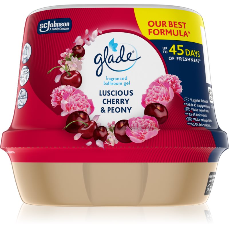 GLADE Luscious Cherry & Peony ароматен гел за банята 180 гр.