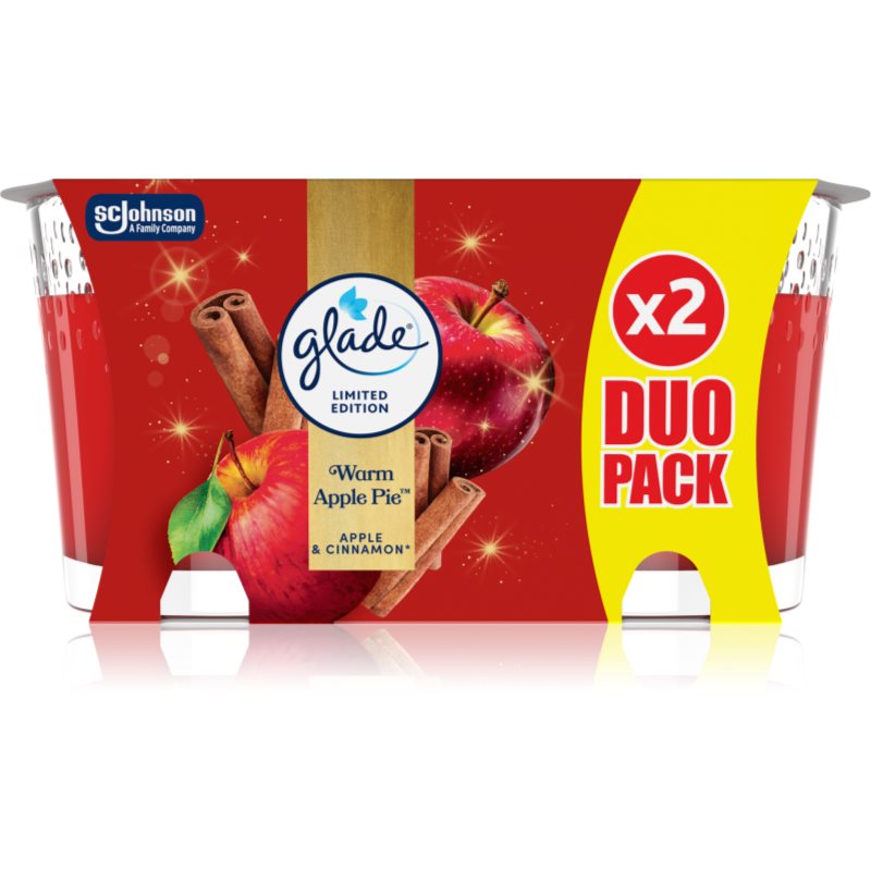 GLADE Warm Apple Pie vonná svíčka 2x112 g