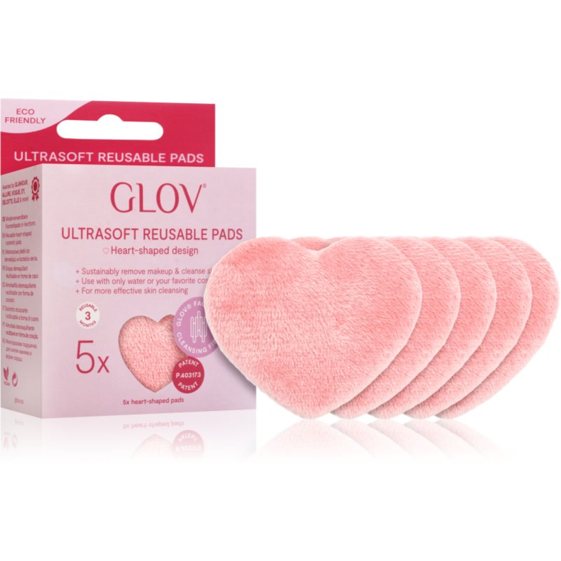 GLOV Heart-Shaped Ultrasoft mosható sminklemosó korong 5 db