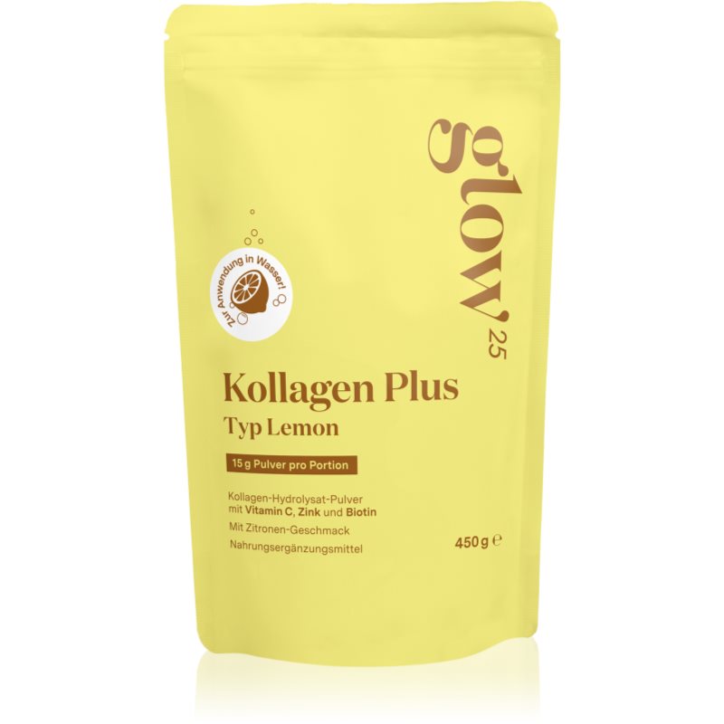 Glow25 Kollagen Plus Typ Lemon Kollagen-Instantgetränk mit Vitamin C Geschmack Lemon 450 g