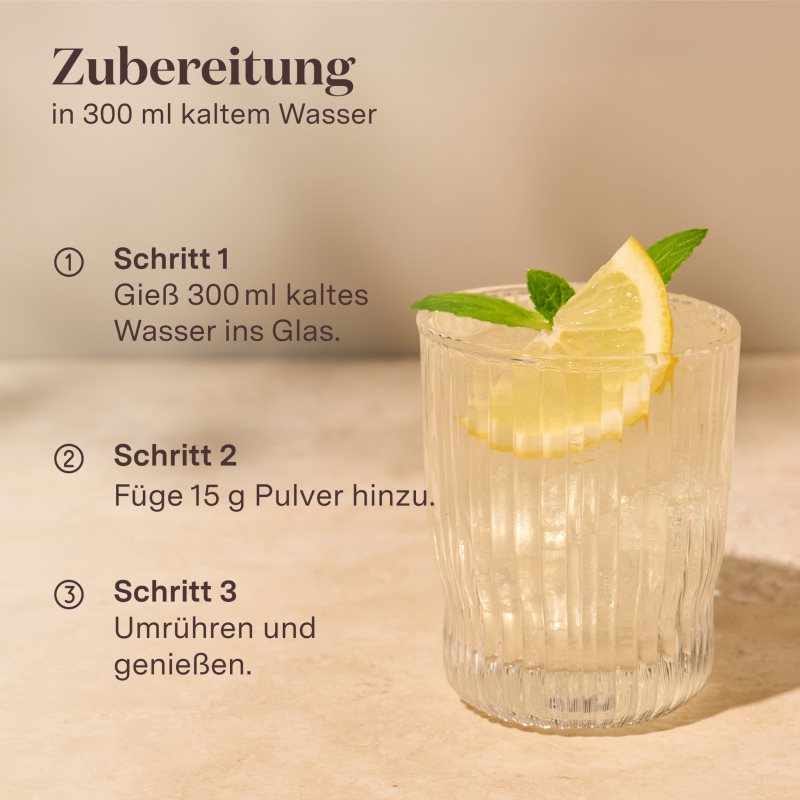 Glow25 Kollagen Plus Typ Lemon Kollagen-Instantgetränk mit Vitamin C Geschmack Lemon 450 g (Bild 4)