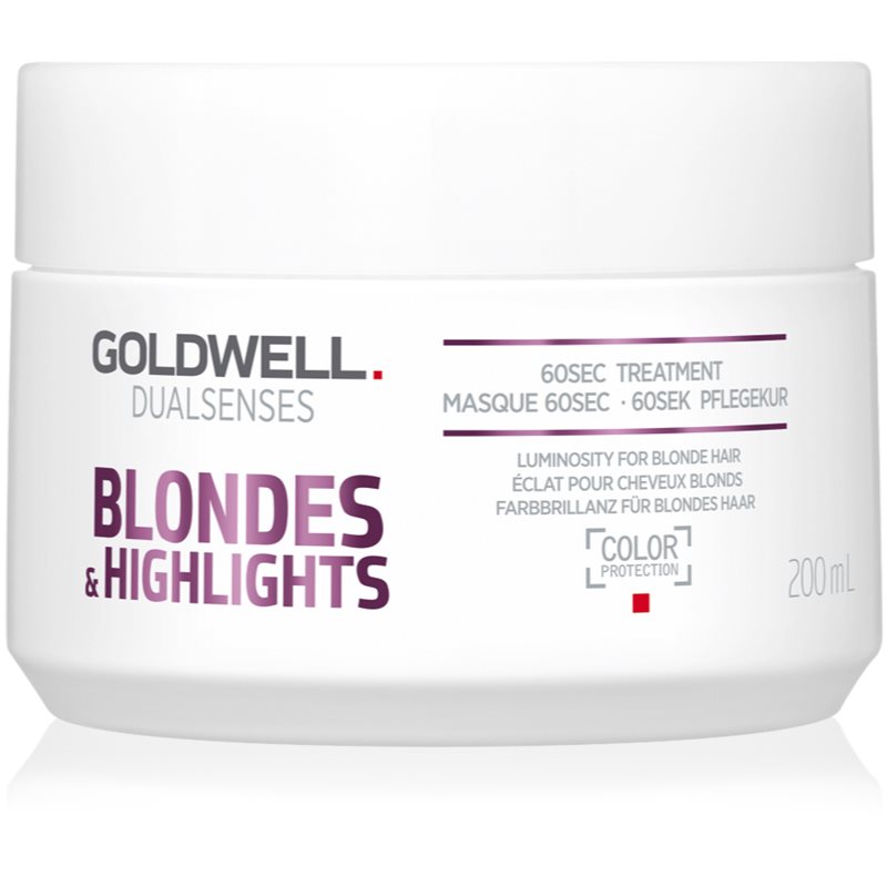 Goldwell Dualsenses Blondes & Highlights regeneruojamoji kaukė geltoniems atspalviams neutralizuoti 200 ml