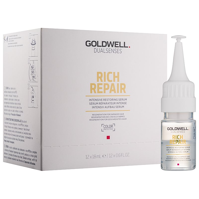 

Goldwell Dualsenses Rich Repair інтенсивна відновлююча сироватка для сухого або пошкодженого волосся 12 x