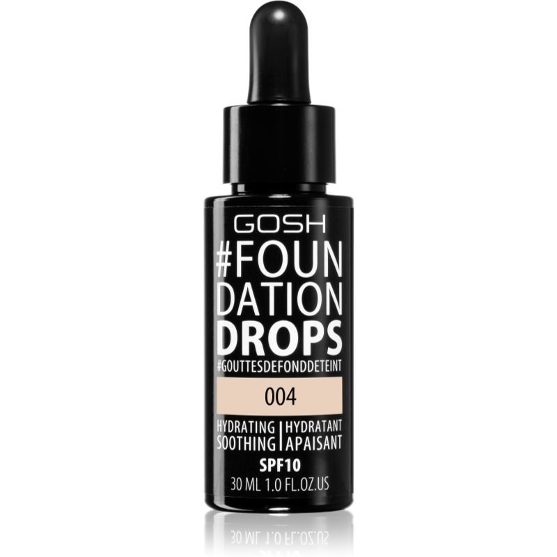 Gosh Foundation Drops Ultra-Light Foundation Drops SPF 10 Shade 004 Natural 30 ml
