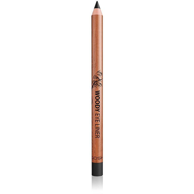 Gosh Woody vodeodolná ceruzka na oči odtieň 001 Ebony Black 1.1 g