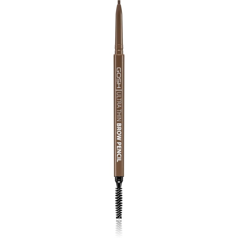 Gosh Ultra Thin олівець для брів зі щіточкою відтінок 002 Greybrown 0,35 гр