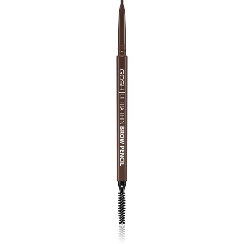 Фото - Карандаш для глаз / бровей GOSH Ultra Thin олівець для брів зі щіточкою відтінок 003 Dark Brown 0,35 