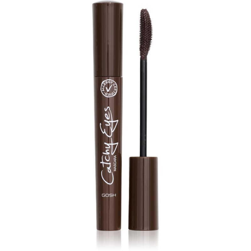 Gosh Catchy Eyes Allergy Certified objemová řasenka pro citlivé oči odstín 002 Brown 8 ml