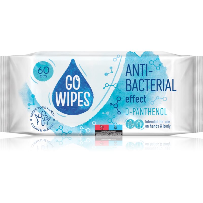 GoWipes Anti-Bacterial Effect D-Panthenol vlhčené čisticí ubrousky na ruce a tělo 60 ks