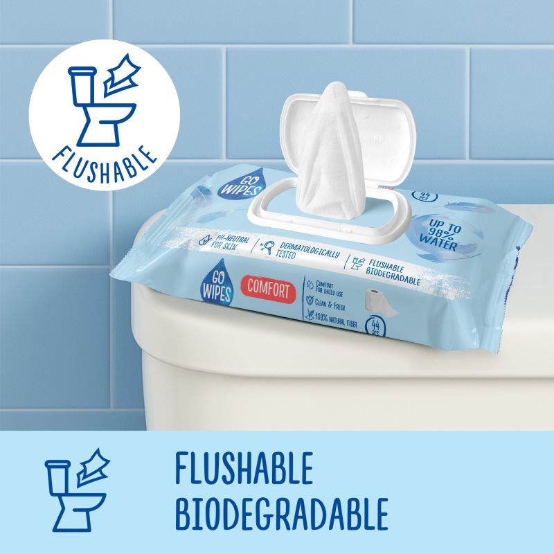 GoWipes Comfort feuchtes Toilettenpapier für empfindliche Oberhaut 44 St. (Bild 3)