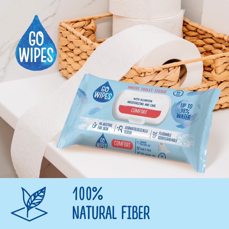 GoWipes Comfort feuchtes Toilettenpapier für empfindliche Oberhaut 44 St. (Bild 5)
