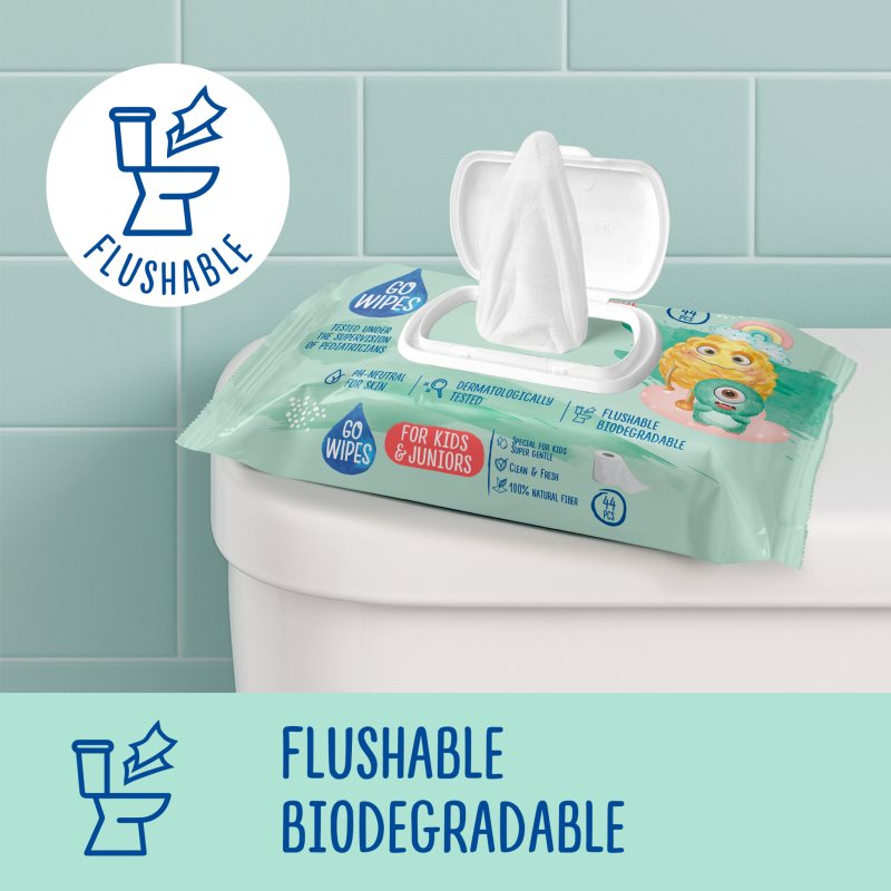 GoWipes For Kids & Juniors hârtie igienică umedă pentru piele sensibila pentru copii 44 buc