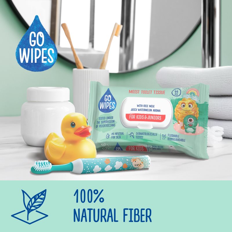 GoWipes For Kids & Juniors hârtie igienică umedă pentru piele sensibila pentru copii 44 buc