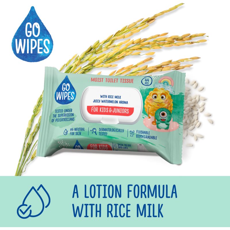 GoWipes For Kids & Juniors feuchtes Toilettenpapier für empfindliche Oberhaut für Kinder 44 St. (Bild 7)