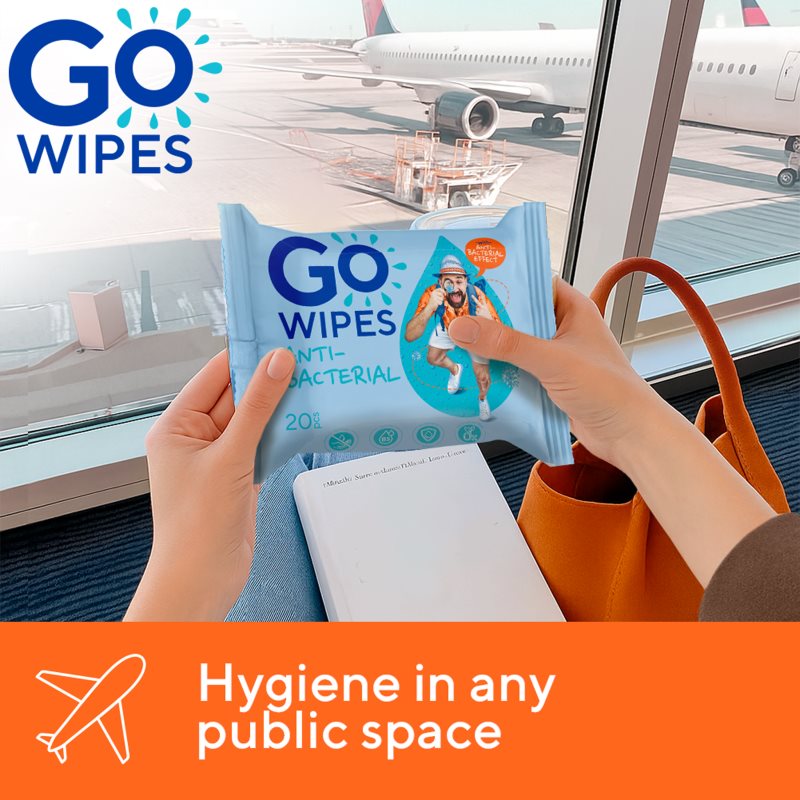 GoWipes Antibacterial osvěžující vlhčené ubrousky s antibakteriálním účinkem 20 ks (obrázek 9)