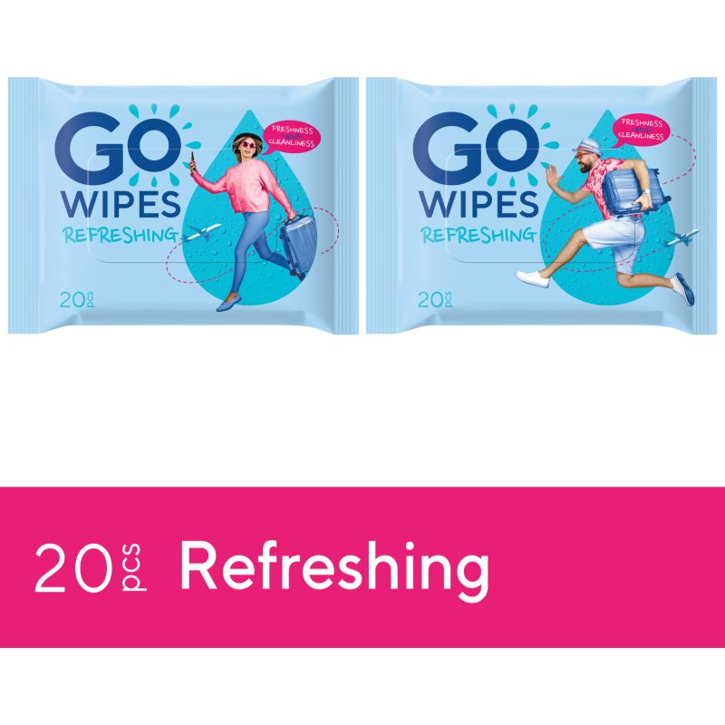 GoWipes Refreshing Wet Wipes osvěžující vlhčené ubrousky na ruce 20 ks (obrázek 4)