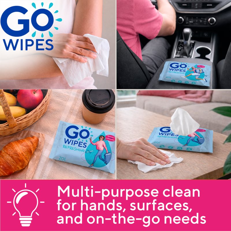 GoWipes Refreshing Wet Wipes osvěžující vlhčené ubrousky na ruce 20 ks (obrázek 9)