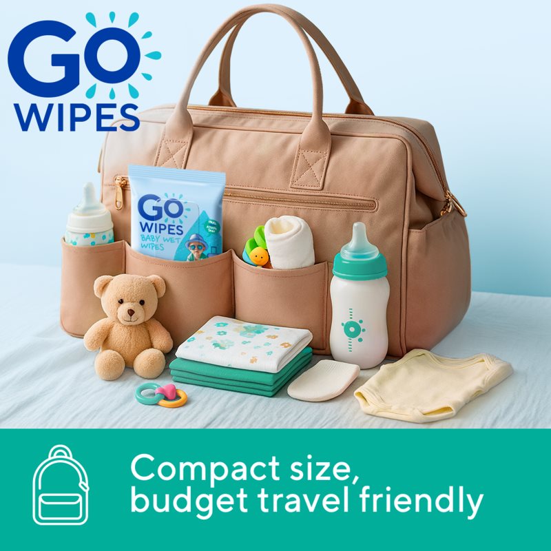 GoWipes Baby Wet Wipes dětské jemné vlhčené ubrousky pro velmi suchou citlivou a atopickou pokožku 24 ks (obrázek 6)