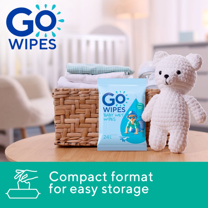 GoWipes Baby Wet Wipes dětské jemné vlhčené ubrousky pro velmi suchou citlivou a atopickou pokožku 24 ks (obrázek 8)