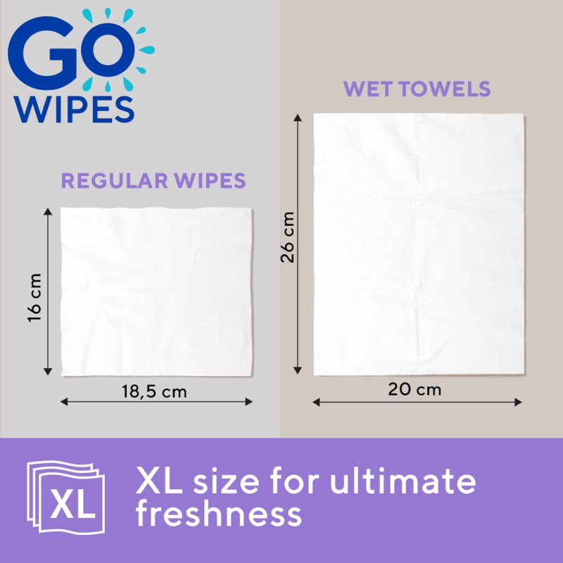 GoWipes Wet Towels osvěžující vlhčené ručníky 26x20 cm 15 ks (obrázek 4)