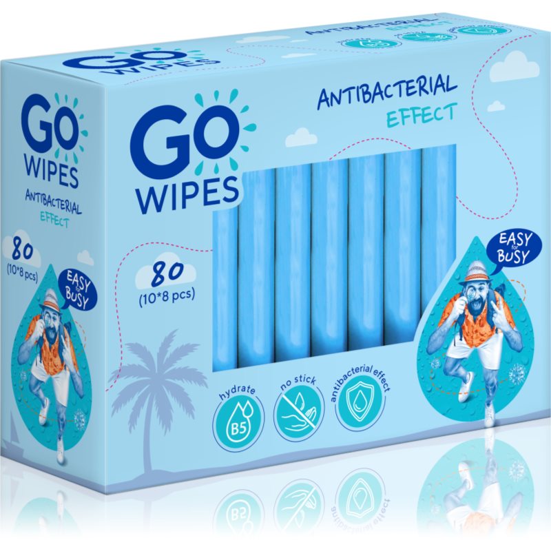 GoWipes Anti-Bacterial Effect osvěžující vlhčené ubrousky 10x8 ks