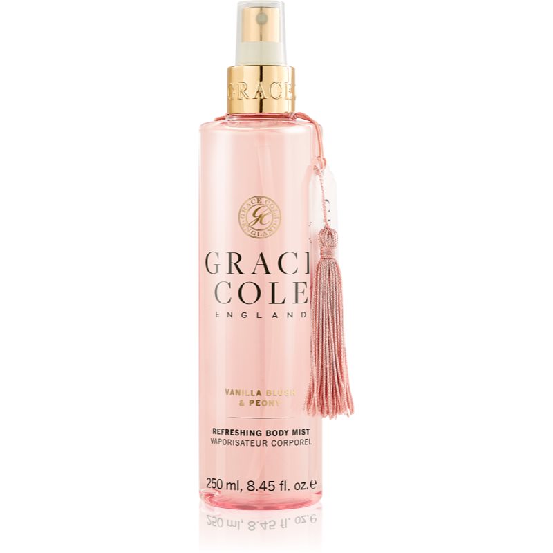 Grace Cole Vanilla Blush & Peony spray rinfrescante per il corpo 250 ml