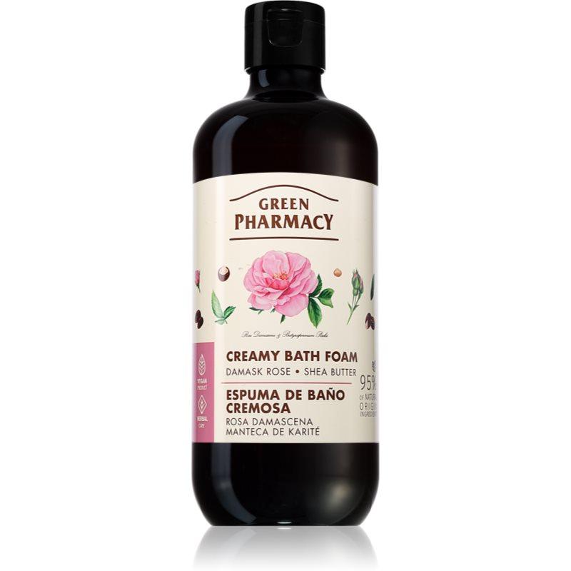 Green Pharmacy Green Pharmacy Damask Rose & Shea Butter Bath Foam κρεμώδες αφρόλουτρο με βούτυρο καριτέ 500 ml