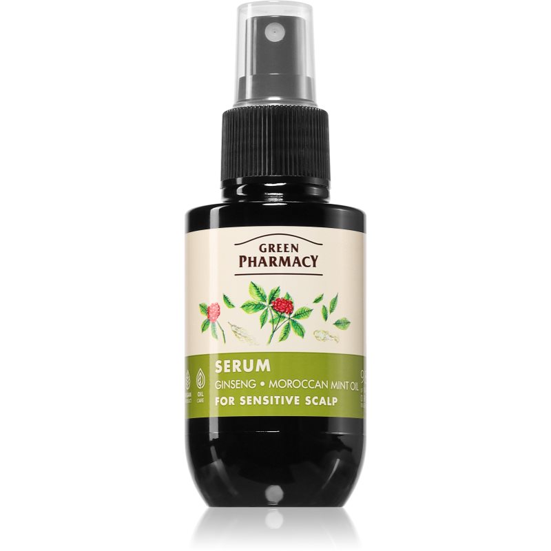 Green Pharmacy Ginseng & Morrocan mint oil Serum Serum voor gevoelig Haar 100 ml