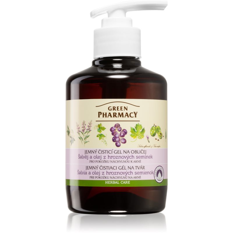 

Green Pharmacy Face Care Sage делікатний очищаючий гель для шкіри обличчя схильної до подразнень