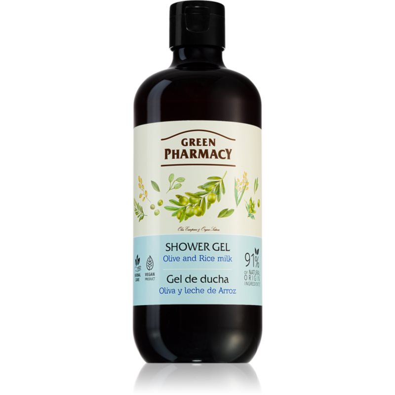 Green Pharmacy Body Care Olive & Rice Milk maitinamoji dušo želė 500 ml