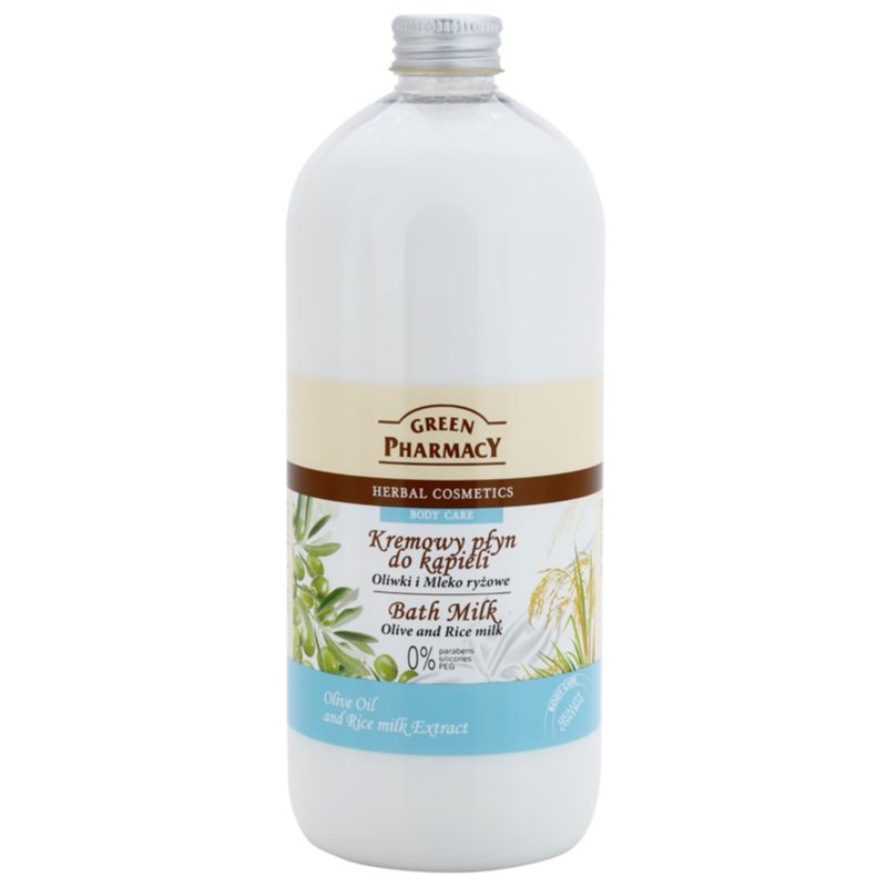 Green Pharmacy Body Care Olive & Rice Milk vonios pienelis 1000 ml