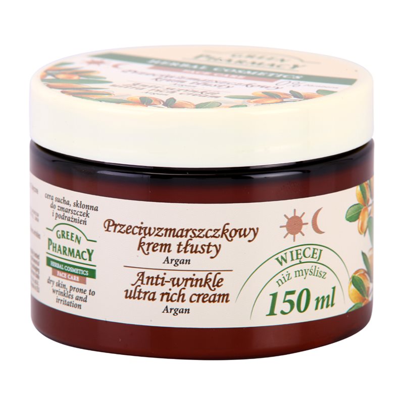 Green Pharmacy Face Care Argan поживний крем проти зморшок для сухої шкіри 150 мл