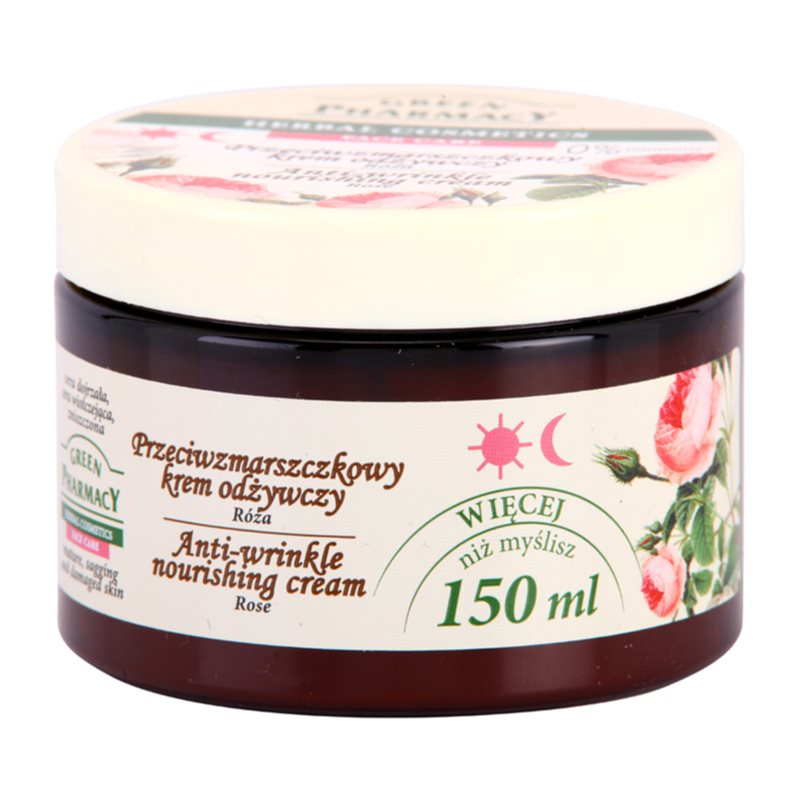 Green Pharmacy Face Care Rose поживний крем проти зморшок 150 мл