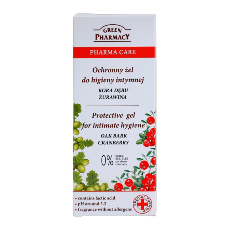 Green Pharmacy Pharma Care Oak Bark Cranberry захисний гель для інтимної гігієни 300 мл