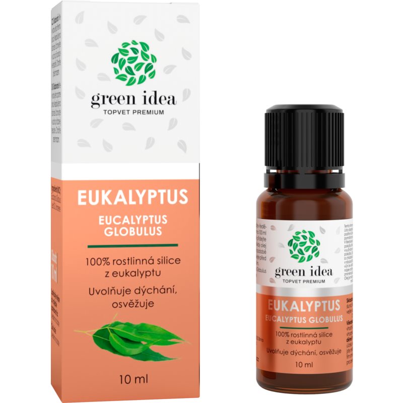 Green Idea Topvet Premium Eukalyptus 100% silice pro podporu normální funkce dýchacího ústrojí 10 ml