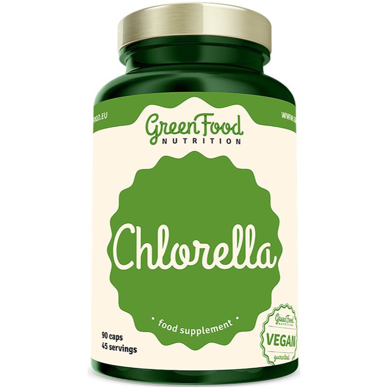 GreenFood Nutrition Chlorella kapsuly na detoxikáciu organizmu a podporu imunity 90 cps