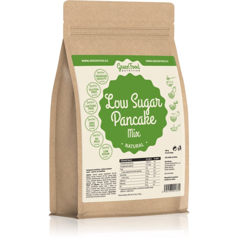 E-shop GreenFood Nutrition Low Sugar Pancake Mix směs na přípravu palačinek příchuť Natural 500 g